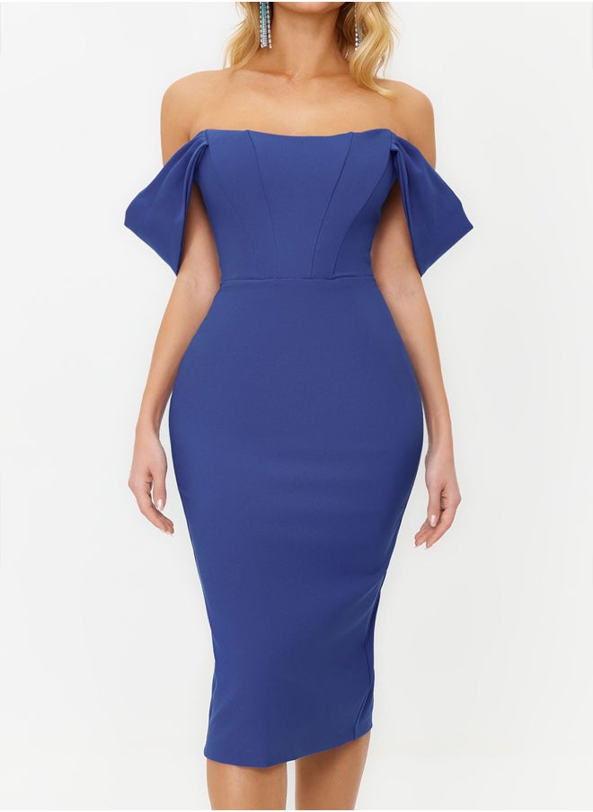 trendyol - Saxe-fitting Corset Detailed Woven Elegant Evening Dress TPRSS22EL00097 - Image 1