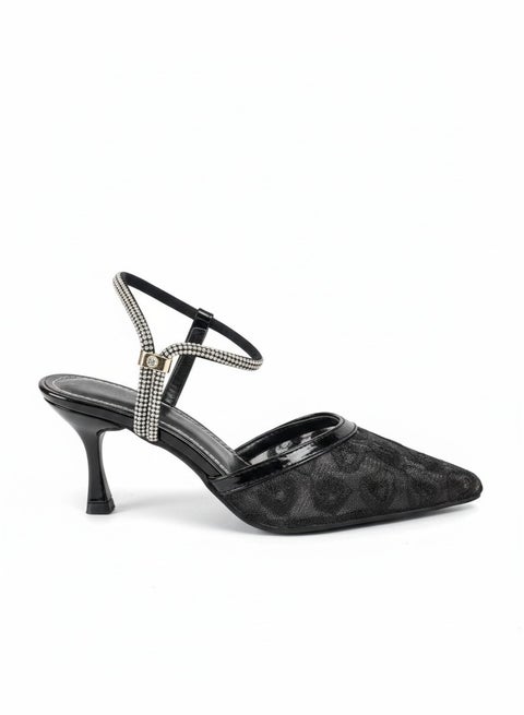 Elegant Lace Ankle Strap Heel C-80
