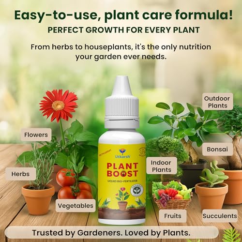 Utkarsh Plant Boost - Liquid Bio Fertilizer, Organic Growth Booster for Faster, Healthier Home Garden Plants, Ideal for Vegetables, Flowers, Herbs & Promotes Healthy Roots (Pack of 3 of 50 ml) - Image 5