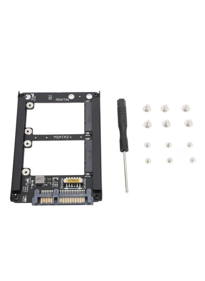 Thoraya Dual Msata SSD to 2.5inch SATA III Adapter 6Gbps Supports Hot Swap SATA III SSD Adapter Card with Frame Housing for PC  - Image 1