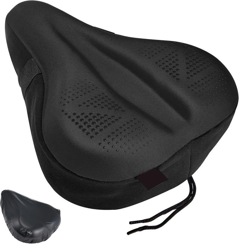 Zacro Bike Seat Cushion - Padded Gel Bike Seat Cover for Men & Women Comfort, Extra Soft Bicycle Saddle fit with Peloton, Spin Stationary Exercise - Image 1
