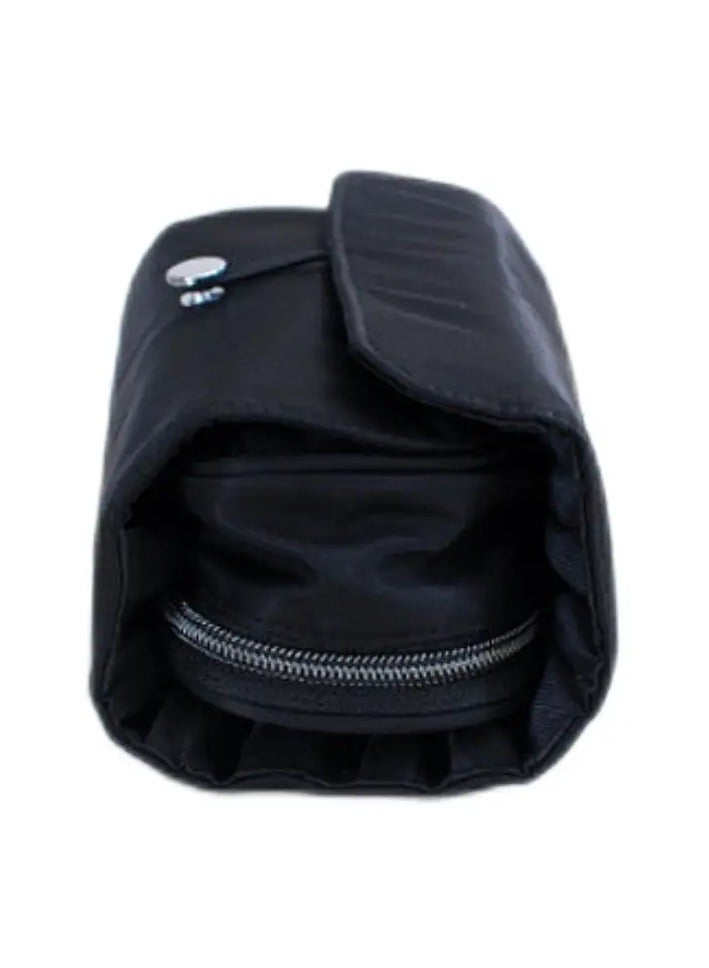 أوريتي حقيبة فرشاة المكياج المحمولة-منظم مستحضرات التجميل والسفر بأسلوب (أسود) - Image 4