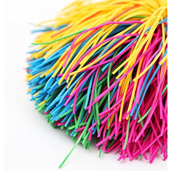 Lifreer 6 x Monkey Stringy Balls, 10 cm, Sensory Toy, Colourful Stress Balls, Soft Silicone Pom Bouncy Stress Balls, Sensory Fidget Stringy Balls, Stress Relief Toy, Jugging Ball, Multicoloured - Image 3