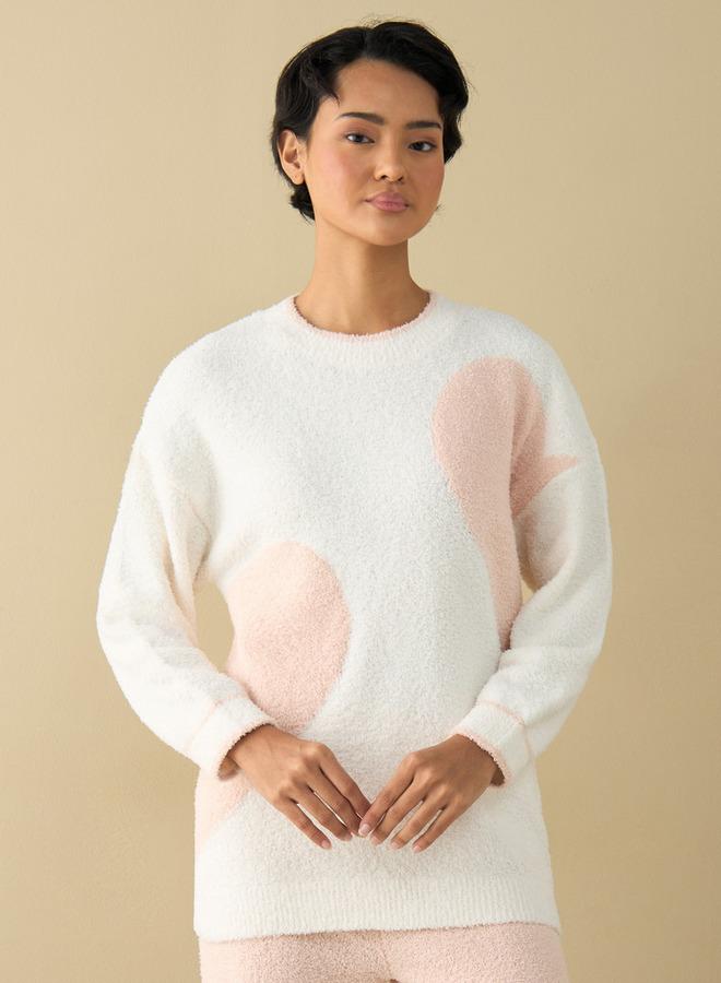 سبلاش فيڤ طقم بيجامة وتيشيرت بطبعة قلب وألوان متداخلة - Image 2