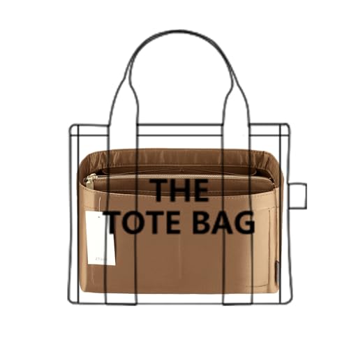ZTUJO Purse Organizer Insert For Handbags, Purse Organizer With Zipper, Neverfull Organizer, Bag Organizer For Speedy Neverfull ONTHEGO Tote, Handbag and More (Silky Brown, Medium) - Image 1