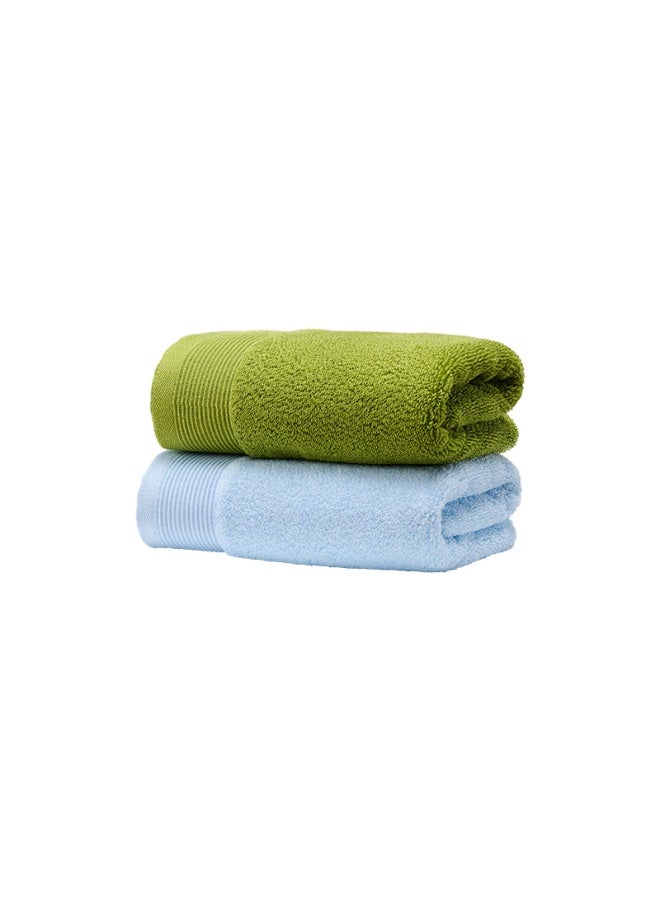 JD.com Jdjz 138G Thickened Mulan Di Towel Avati Long-Staple Cotton 7A Antibacterial Pure Cotton Face Towel 2 Pieces Sprout Green + Water Blue - Image 5