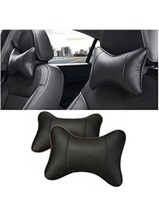 Car Neck Pillow, Car Headrest, Orthopedic Neck Pillow, Auto Headrest, Auto Neck Pillow, Black, 2 Pieces - Image 1