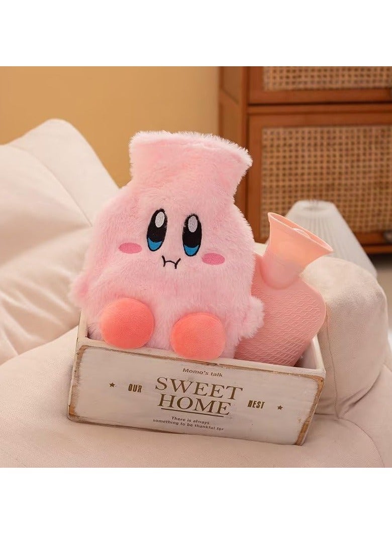 general Cute plush hot water bottle, cartoon hot water bottle with cute wool cover, cute design foot warmer for pain relief, cramps, cozy night gift for girls and boys in cold winter - Image 2