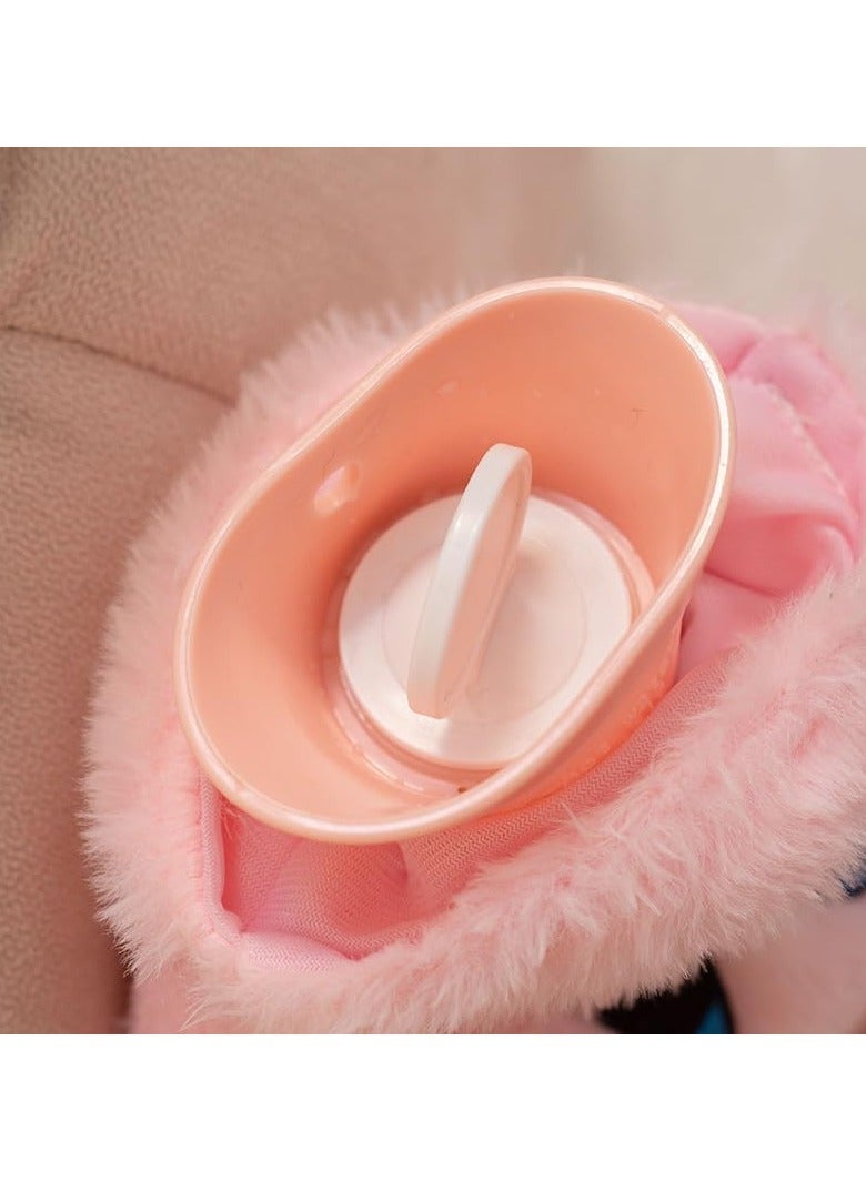 general Cute plush hot water bottle, cartoon hot water bottle with cute wool cover, cute design foot warmer for pain relief, cramps, cozy night gift for girls and boys in cold winter - Image 5