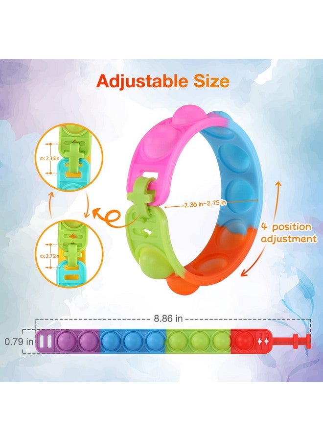 PICcircuit 90 Pcs Kids Party Favors Pop Fidget Toys Bulk Its Fidget Bracelet It Birthday Party Favors for Kids Goodie Bags Stuffers Classroom Prizes Bubble Poppers Toddlers Toy for Students Girls Boys Cheap - Image 2