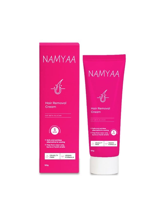 Namyaa Hair Removal Cream For Women 120gram | Suitable For Legs, Underarms, Arms | Pack of 1 - Image 1