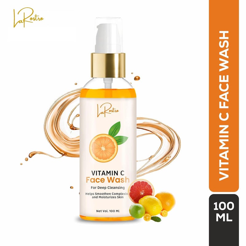 La Rostro Vitamin C Face Wash With Vitamin C And Lemon For Dark Spot Reduction Glowing Skin Dirt Removal For Men And Women No Parabens Silicone 100ml Pack of 3 - Image 2
