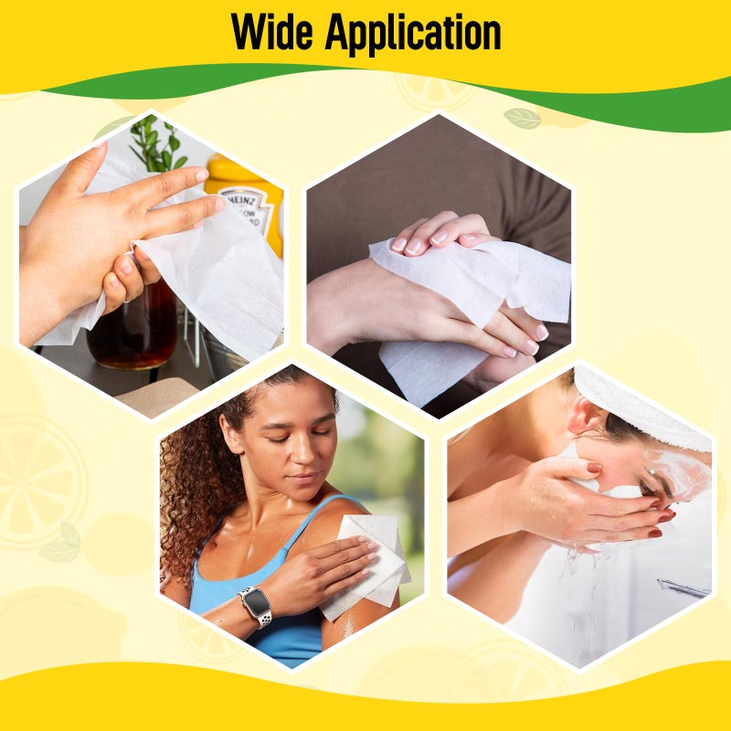 BARBERUPP Hand Pop Lemon Wipes Bulk Pack â€“ 120 Individually Wrapped Refreshing Wet Towelettes (12 Boxes of 10) â€“ Alcohol-Free, Skin-Friendly, Travel Size Wipes for Home, Office, Events & Gifting - Image 3