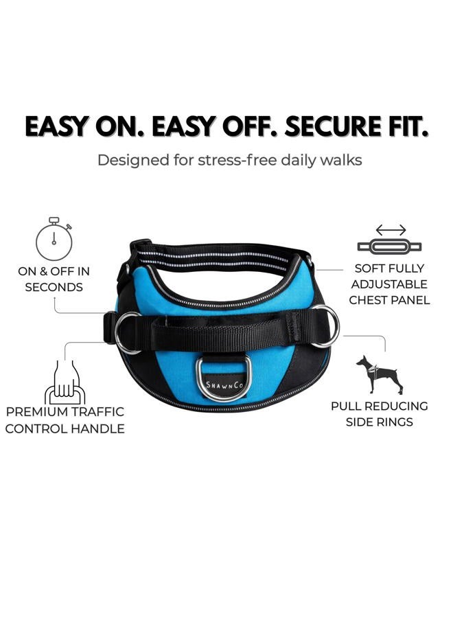 ShawnCo Essential Dog Harness, No-Pull Pet Vest with 3 Leash Clips, No Choke, Reflective, Adjustable and Padded, for Easy Walking and Training for Small, Medium and Large Dogs (Midnight, XL) - Image 4