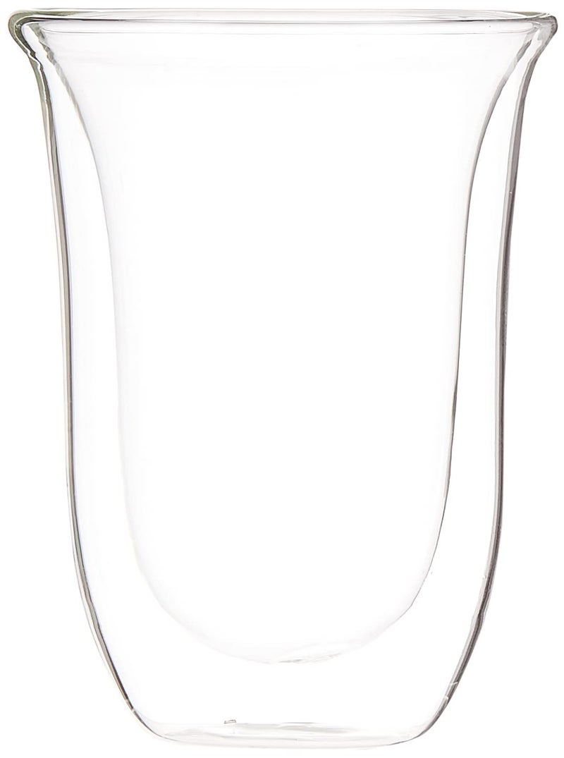 De'Longhi DeLonghi Double Walled Thermo Latte Glasses, Set of 2, 2 Count (Pack of 1), Clear, 330 milliliters - Image 2