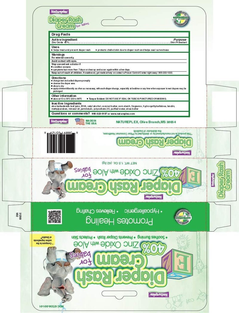 Natureplex كريم طفح الحفاض 40 أكسيد الزنك مع الألوة - Image 2