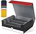 UAONO Card Storage Box for Trading Cards 1800 PU Leather Commander Card Deck Case Magnetic Closure Card Holder Fits for Magic Game Cards RedWhite - Image 3
