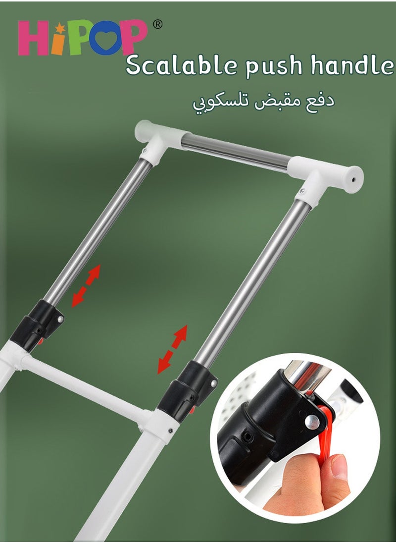 هيبوب - عربة مزدوجة للرضع والأطفال، مقعد دوار، تصميم قوي وسهل الطي، عربة مزدوجة مع لوح قدم ومظلة شمسية - Image 1