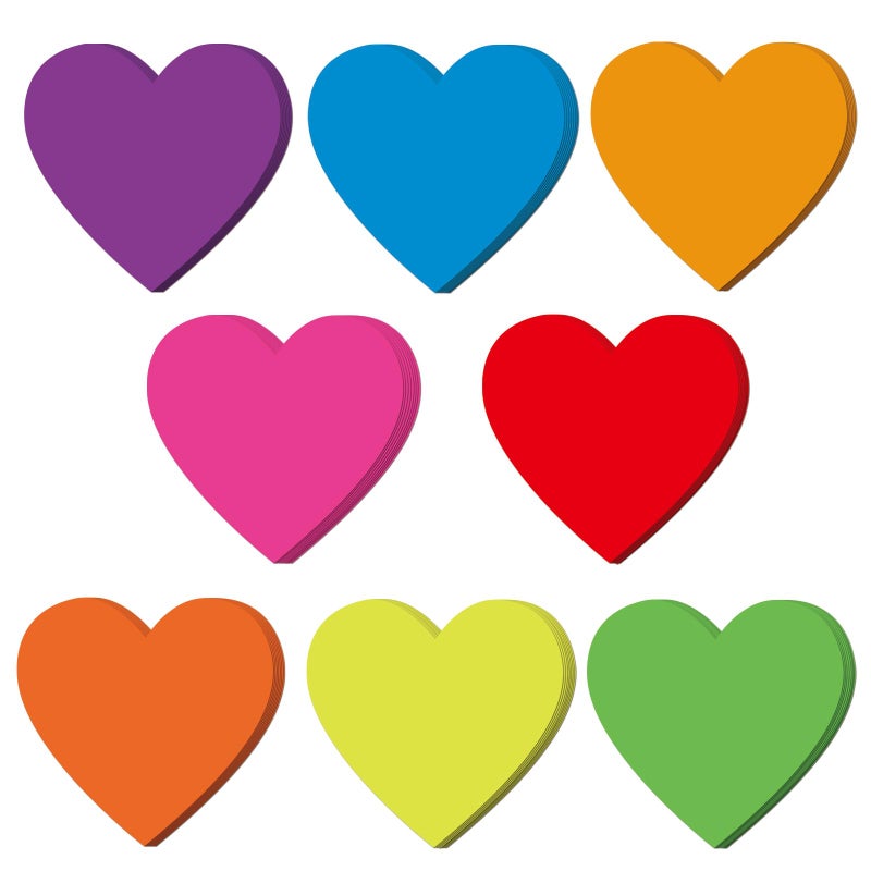 LinQuick 120Pcs 4 in Assorted Color Die Cuts Paper for DIY Kids Paper Craft Projects Cutouts for Bulletin Board (Heart) - Image 1