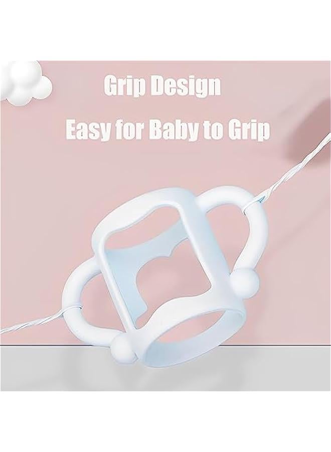4Pack Bottle Handles for Dr Brown Narrow Baby Bottles BPA Free Baby Bottle Holder with Easy Grip Handles to Hold Their Own Bottle Silic Hands Free Bottle Feeder - Image 2