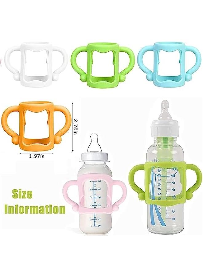 4Pack Bottle Handles for Dr Brown Narrow Baby Bottles BPA Free Baby Bottle Holder with Easy Grip Handles to Hold Their Own Bottle Silic Hands Free Bottle Feeder - Image 5