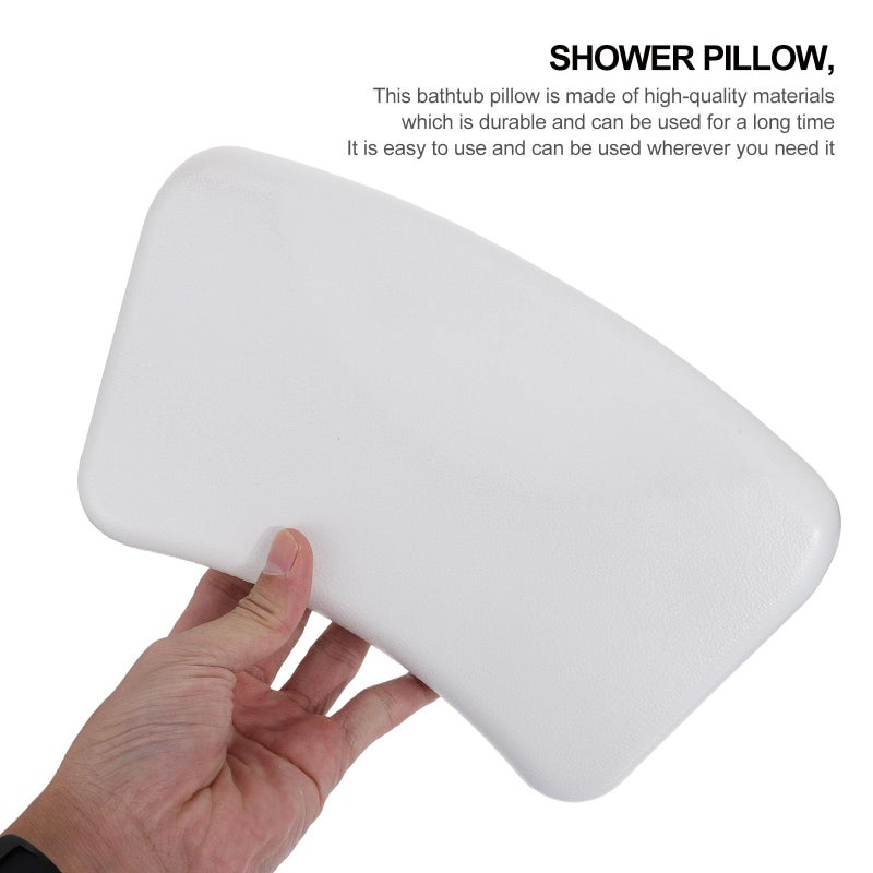 Soft White Bathtub Pillow With Suction Cups Neck Cushion For Home Spa Bathing - Image 5