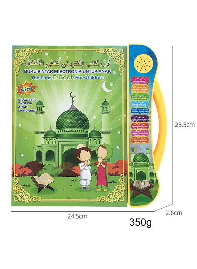 Kids Arabic Learning Toy – 4-Language Early Educational E-Book Machine – Interactive Learning Pad with Sound, Letters, and Words  - Image 3