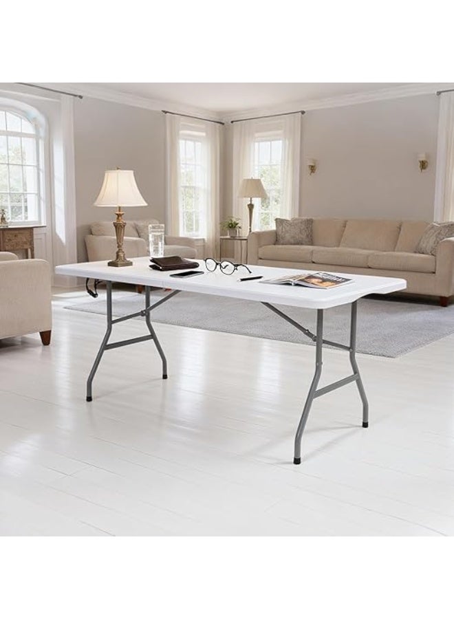 Folding Plastic Table with Sturdy Trestle – Easy to Store & Carry – Ideal for Indoor and Outdoor Use - Image 4