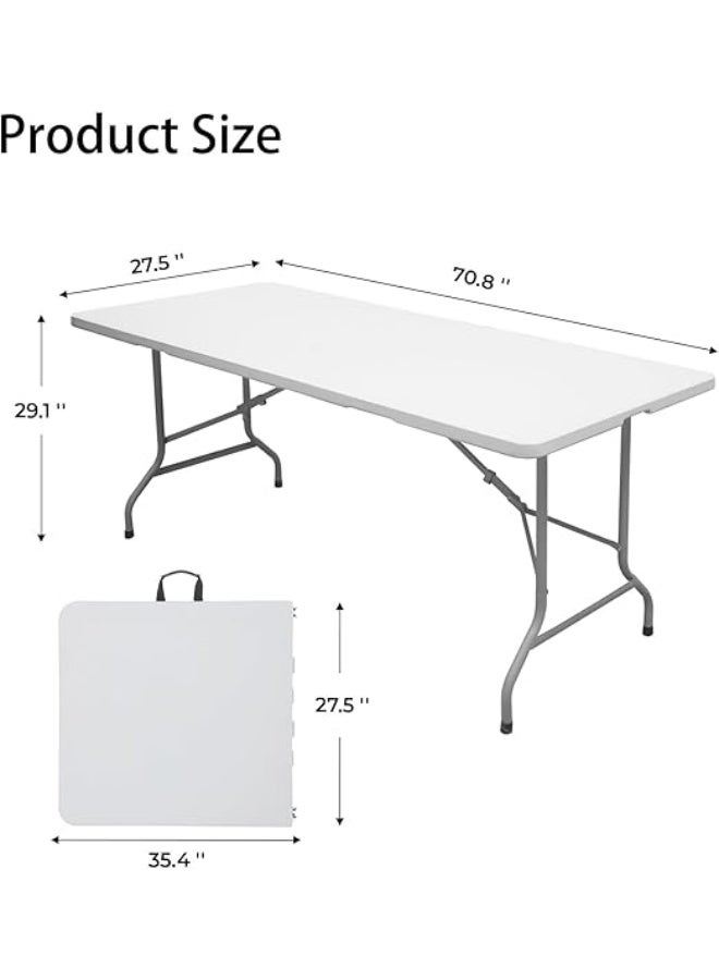 Folding Plastic Table with Sturdy Trestle – Easy to Store & Carry – Ideal for Indoor and Outdoor Use - Image 2