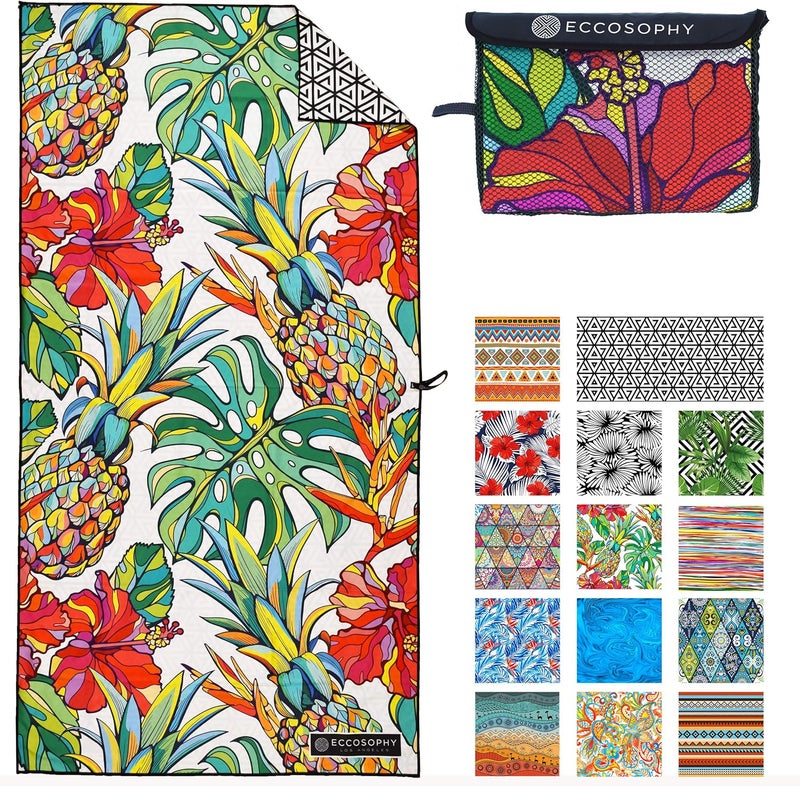 ECCOSOPHY Microfiber Beach Towel - Sand Free Towels are Quick Dry, Light Weight, Super Absorbent - Perfect Pool, Travel, Cruise, Camping Essentials - Oversized Extra Large for Adults 71x35 in - Image 1