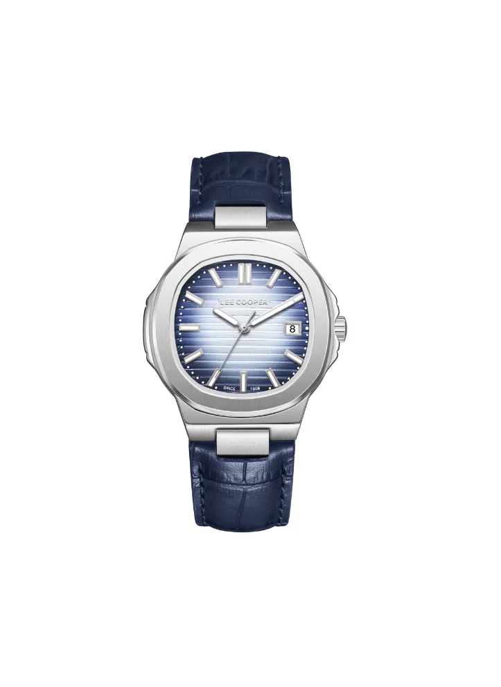 Lee Cooper LEE COOPER LC08107.399 Women's Analog Display Watch & Leather Strap Dark Blue