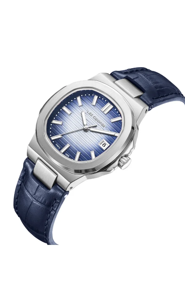 Lee Cooper LEE COOPER LC08107.399 Women's Analog Display Watch & Leather Strap Dark Blue