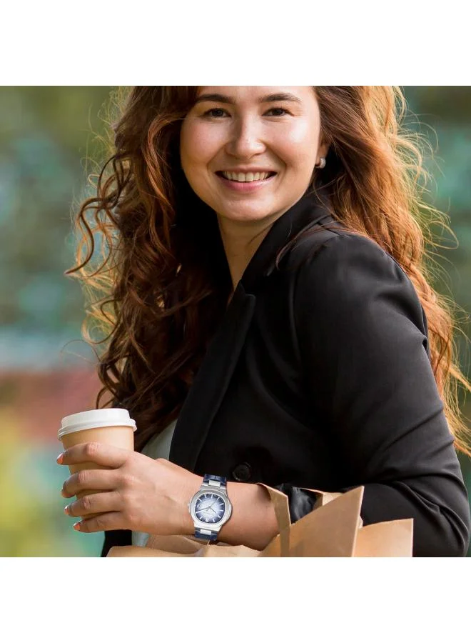 Lee Cooper LEE COOPER LC08107.399 Women's Analog Display Watch & Leather Strap Dark Blue