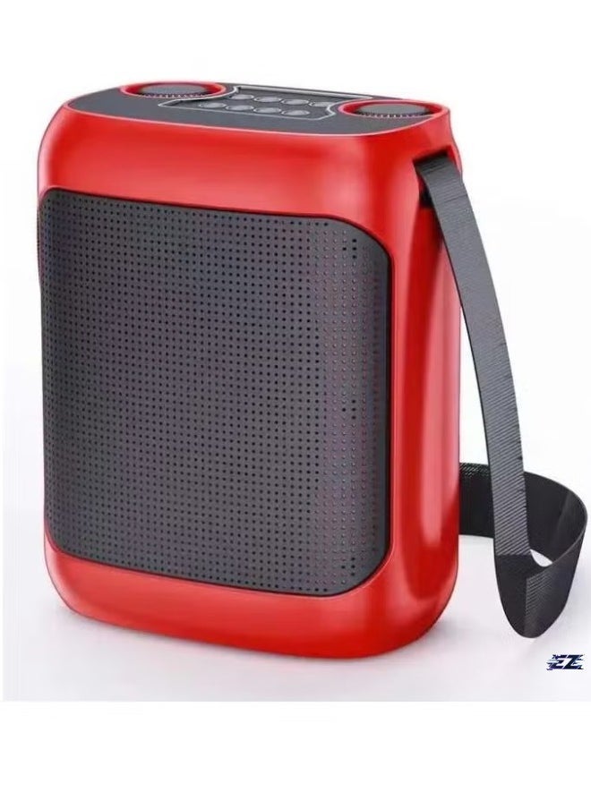 ELTRAZONE Outdoor Karaoke Speaker – Portable Big Strap Speaker with Dual UHF Wireless Microphones, Powerful Sound for Outdoor Parties, Events, Karaoke & More – Red, Bluetooth Compatible, Rechargeable Battery - Image 1