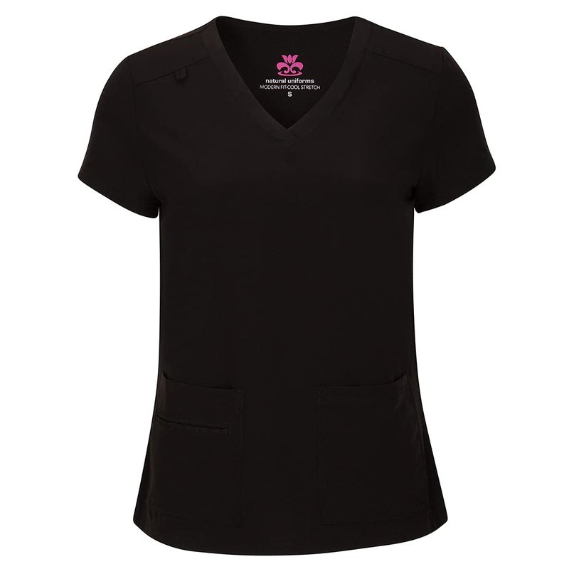 Natural Uniforms طقم قميص V-رقبة و بنطال كارجو للنساء من يونيفورمز الطبيعية (أسود، صغير جداً) - Image 2