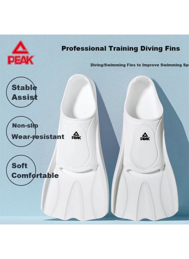 PEAK Pick Swimming Fins Adult Children Diving Fins Comfortable Speeding Frog Shoes Professional Swimming Equipment White M - Image 1