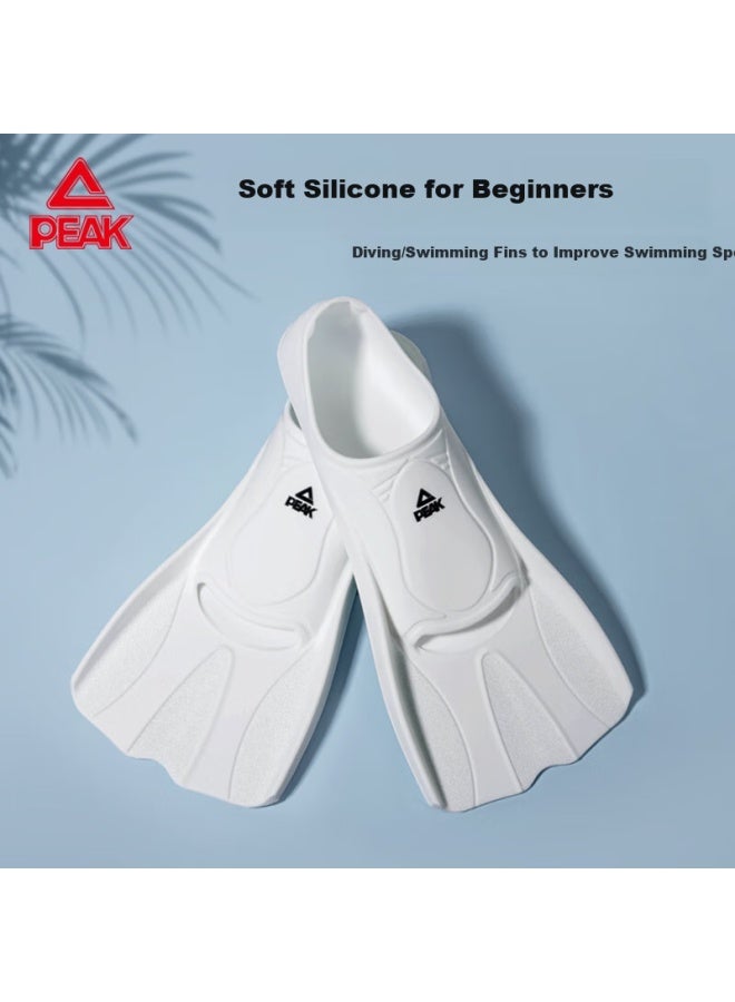 PEAK Pick Swimming Fins Adult Children Diving Fins Comfortable Speeding Frog Shoes Professional Swimming Equipment White M - Image 2