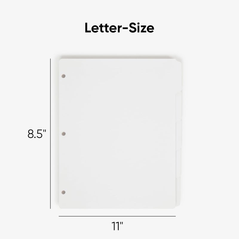 Smead 89415 Three-Ring Binder Index Divider 5-Tab White - Image 2