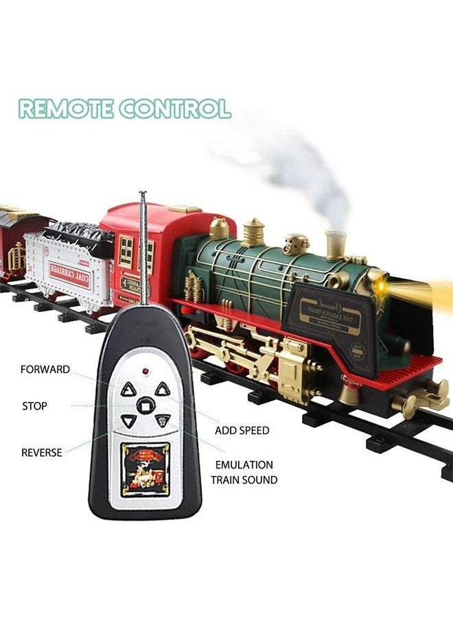 Beauenty Train Set, Updated Chargeable Remote Control Electric Train Toy for Boys Girls, Lights & Sound, Railway Kits w/Steam Locomotive Engine, Cargo Cars & Tracks, for 3 4 5 6 7 8+ Year Old Kids  - Image 2