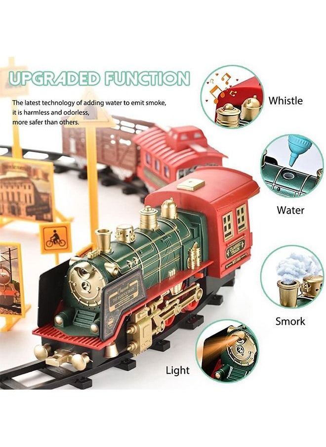 Beauenty Train Set, Updated Chargeable Remote Control Electric Train Toy for Boys Girls, Lights & Sound, Railway Kits w/Steam Locomotive Engine, Cargo Cars & Tracks, for 3 4 5 6 7 8+ Year Old Kids  - Image 4