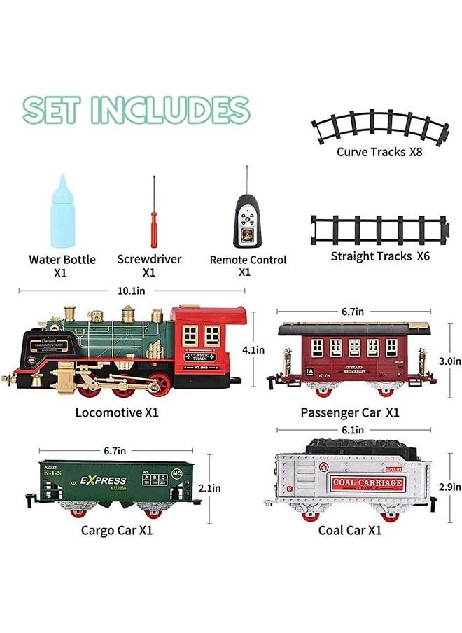 Beauenty Train Set, Updated Chargeable Remote Control Electric Train Toy for Boys Girls, Lights & Sound, Railway Kits w/Steam Locomotive Engine, Cargo Cars & Tracks, for 3 4 5 6 7 8+ Year Old Kids  - Image 5