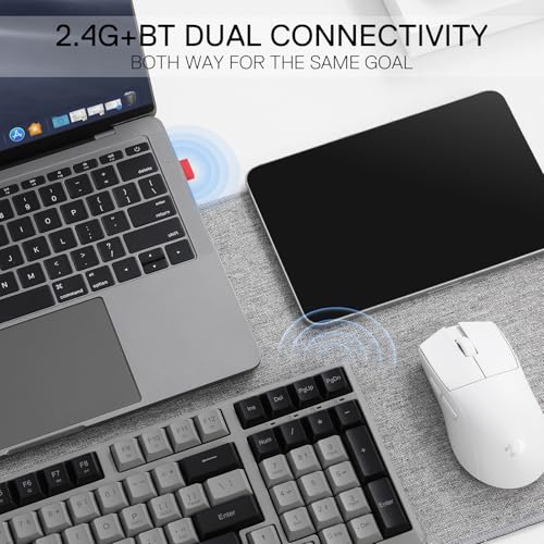 Redragon BK7114 Low-Profile Wireless Computer Keyboard, 98 Keys Slim Office PC Scissors Mechanism Keyboard w/ 2.4G BT Wireless Connection, Tactile Quiet Keystroke, Mixed Color Keycaps - Image 3