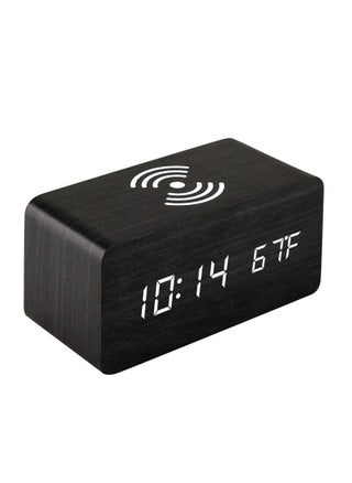The elegant wooden design adds a natural and modern touch to your office or bedroom.  A digital LED display clearly displays the time, even in the dark.  A multi-time alarm with three customizable alarm times.  A built-in wireless charger compatible with wireless charging devices.  Temperature display in Celsius or Fahrenheit.  The display automatically turns off after a period of time and can be turned back on by voice or touch.  The screen brightness can be controlled. - pzsku/ZAB8F826760CB7076019FZ/45/1747593876/08519973-e375-40b6-835b-243d53c29b8f
