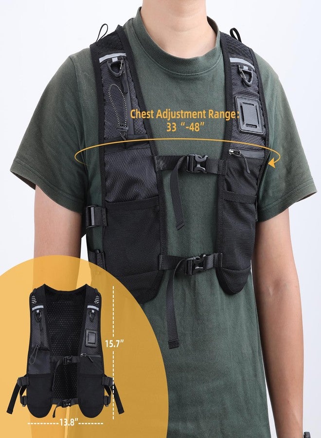 PELLOR Running Vest, Lightweight Hydrated Vest Pack with Multi Pockets, Adjustable Chest Straps Running Hydration Backpack for Running Cycling Hiking - Image 3