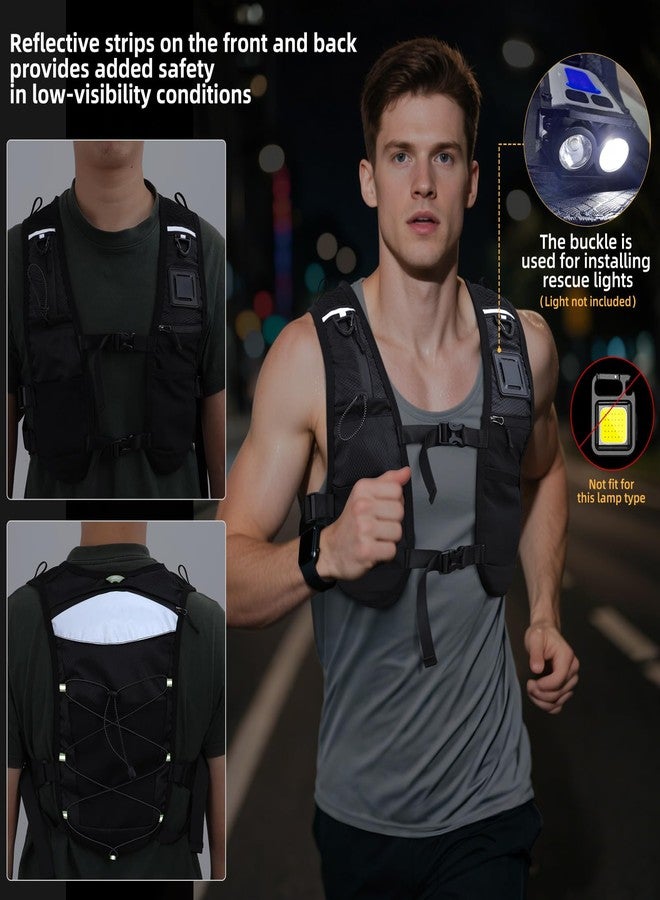 PELLOR Running Vest, Lightweight Hydrated Vest Pack with Multi Pockets, Adjustable Chest Straps Running Hydration Backpack for Running Cycling Hiking - Image 2
