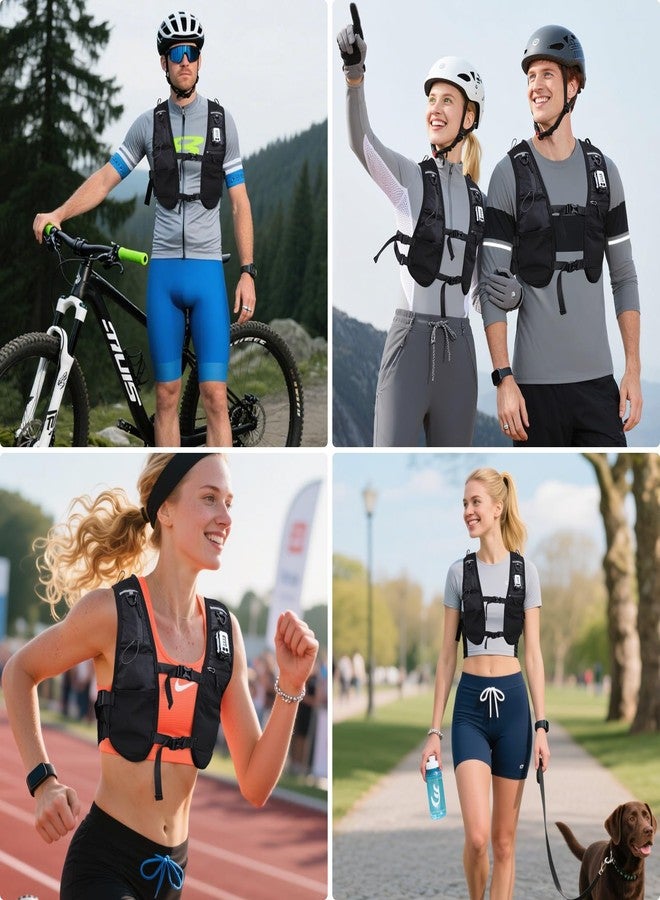 PELLOR Running Vest, Lightweight Hydrated Vest Pack with Multi Pockets, Adjustable Chest Straps Running Hydration Backpack for Running Cycling Hiking - Image 4