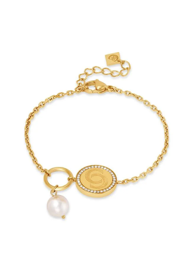 CERRUTI 1881 Ines Gold Plated Stainless Steel Chain Bracelet for Women 170mm