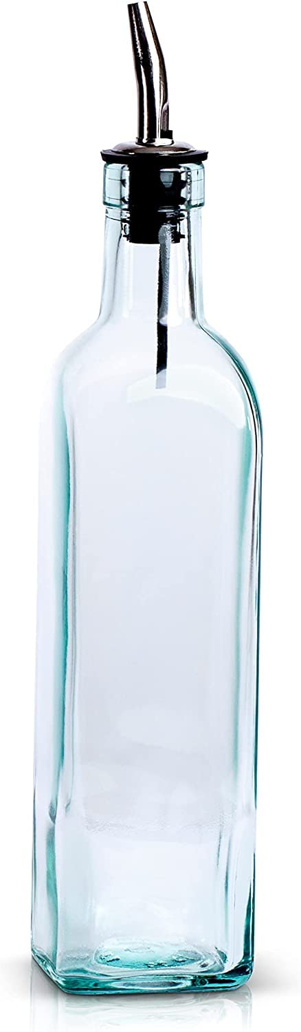 FS COOL Oil Dispenser Olive Oil Bottle Vinegar Bottle 500Ml Glass Olive Oil Dispenser Bottle Fit for Cooking LeadFree Glass Oil Pack Of 1