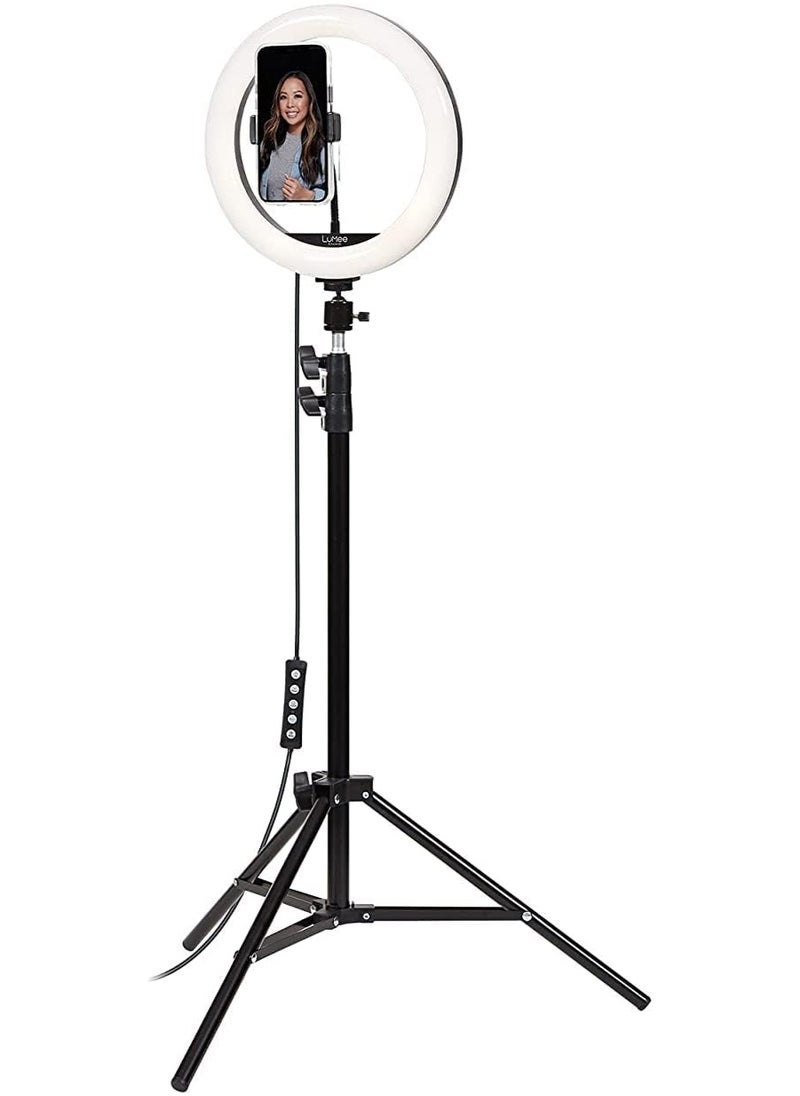 Generic 26cm Ring Light with Tripod Stand and Phone Holder – LED Lighting for Makeup, Live Streaming & Video Recording  - Image 1
