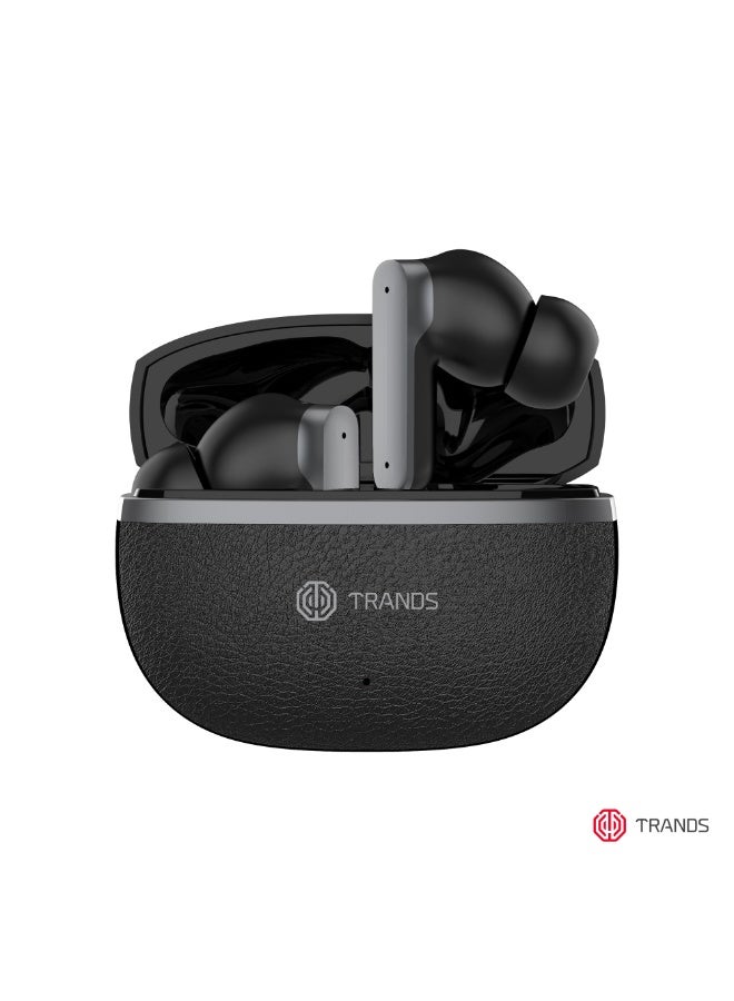 Trands TWS24 Octo Buds Wireless Earbuds with Active Noise Cancelling (ANC), 4-Mic ENC, Bluetooth 6.0 & 30 Hours Playtime - Black - Image 1
